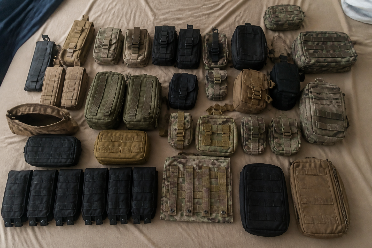 MOLLE pouches en modulaire opslag